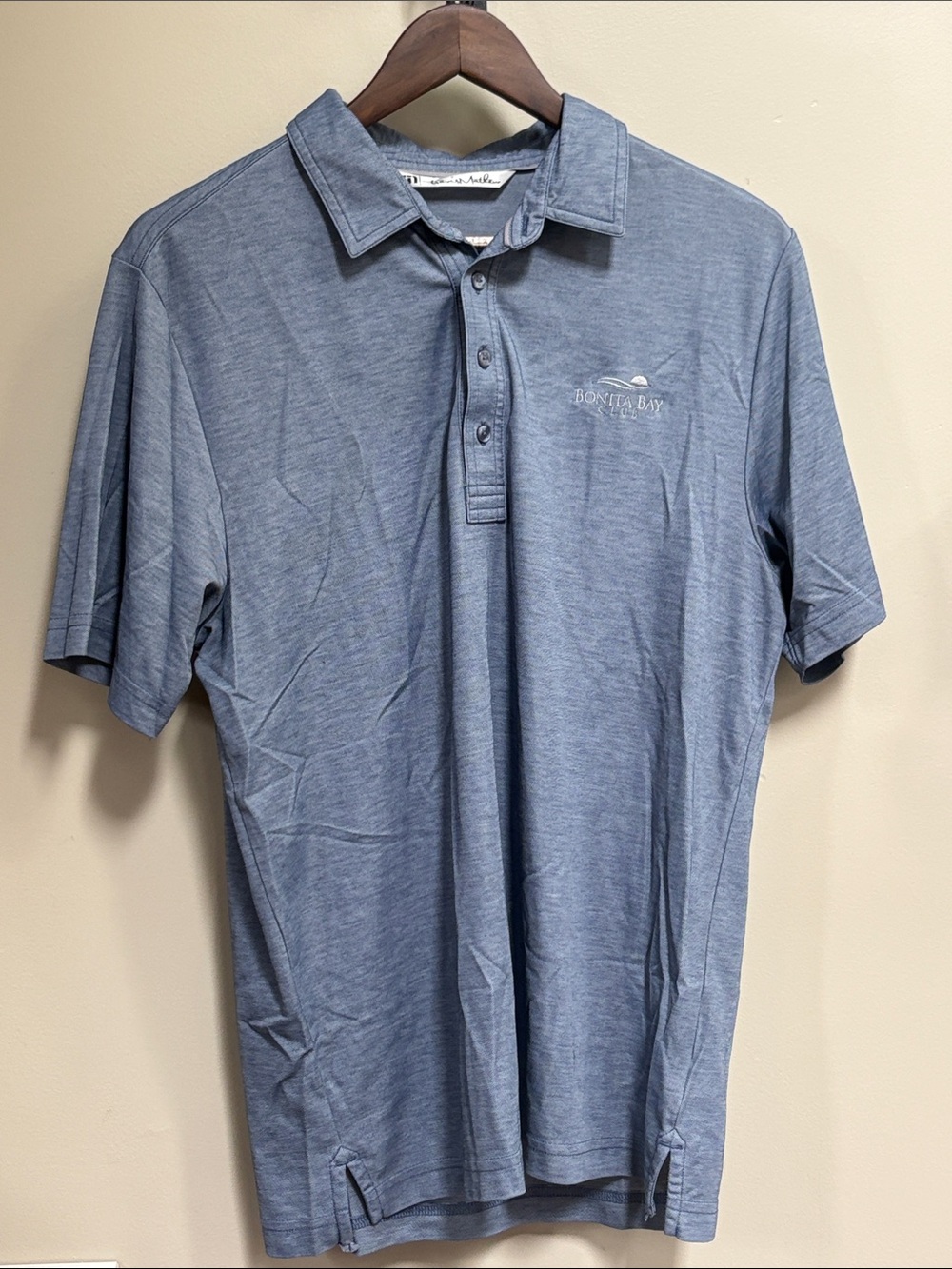 Bonita Bay Golf Shirt | Travis Mathew Slate Blue Polo with Subtle Logo